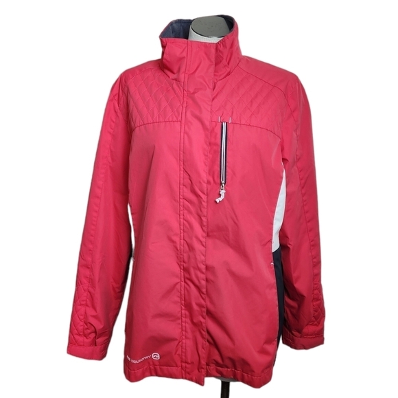 Free Country Red Linen Sky  Three Pockets Women's Jacket Size L - Picture 1 of 6
